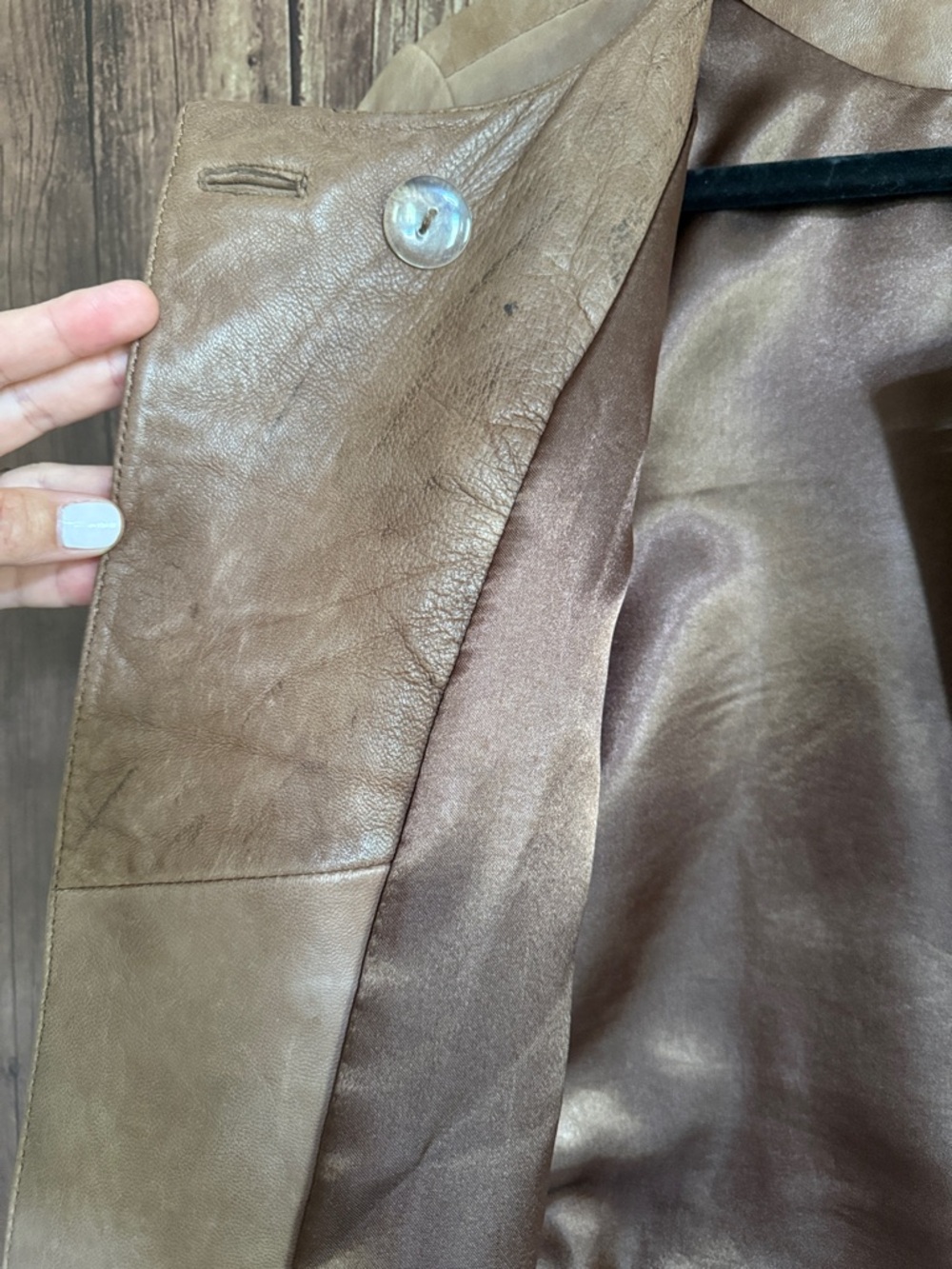 bagatelle Women's Brown Round-Neck Leather Jacket - Picture 3 of 12